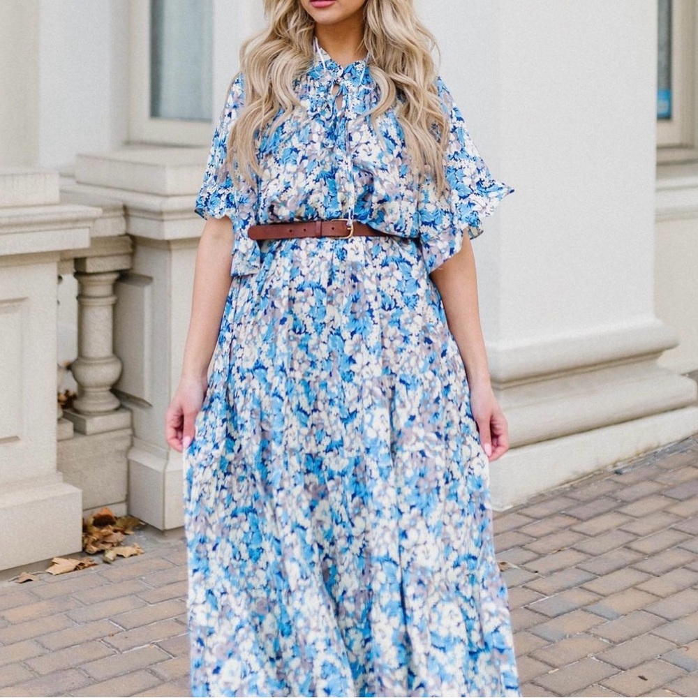 Tink&Posh Blue Floral Maxi Dress
